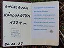 Gipfelbuch am Koehlgarten